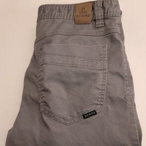 Prana Slim Fit Pants Mens Sz 33x32 Gray Organic Cotton Blend